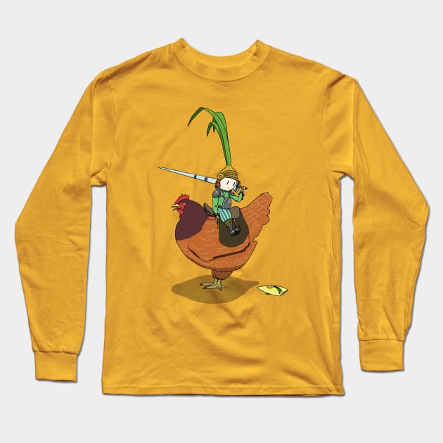 Spring Onion Knight Upon Henny Penny Long Sleeve T-Shirt by Gordon Motsinger